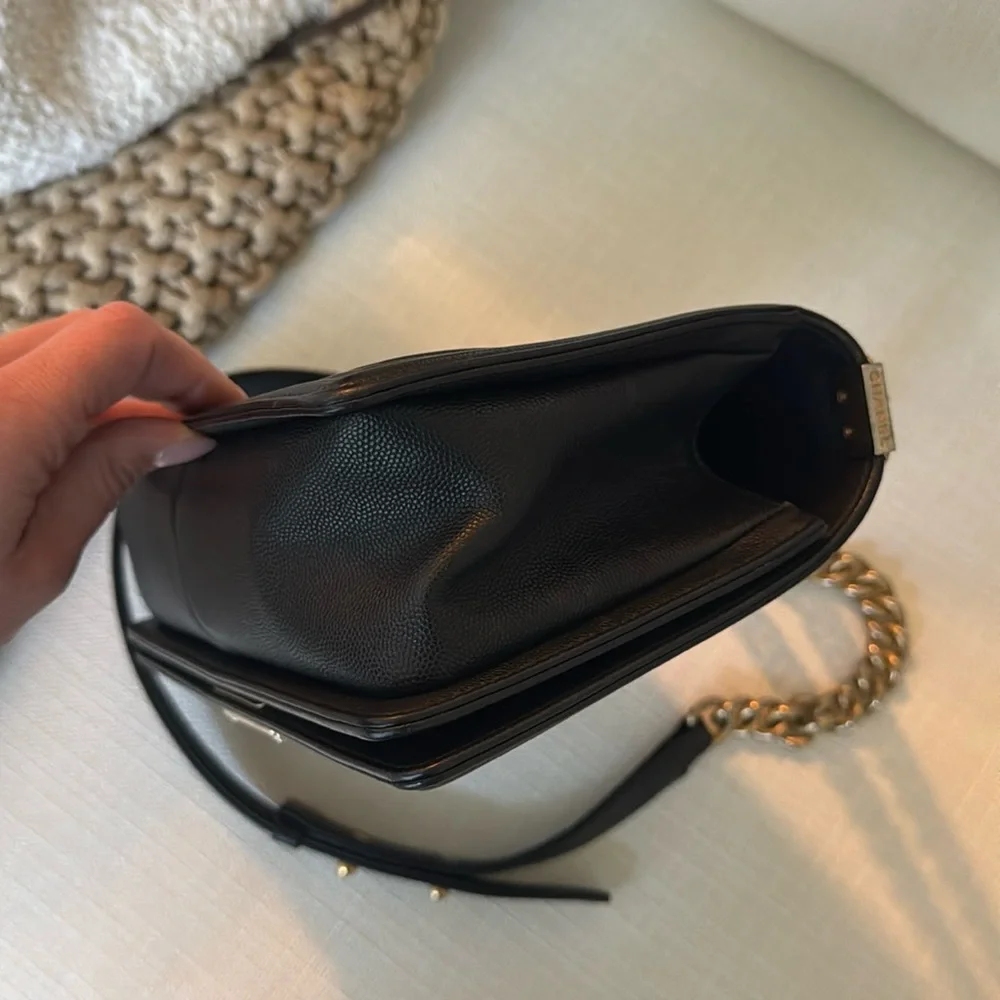 SOLD Chanel Caviar Boy Bag w/ Gold Hardware Flap Handbag - Picture 11 of 16